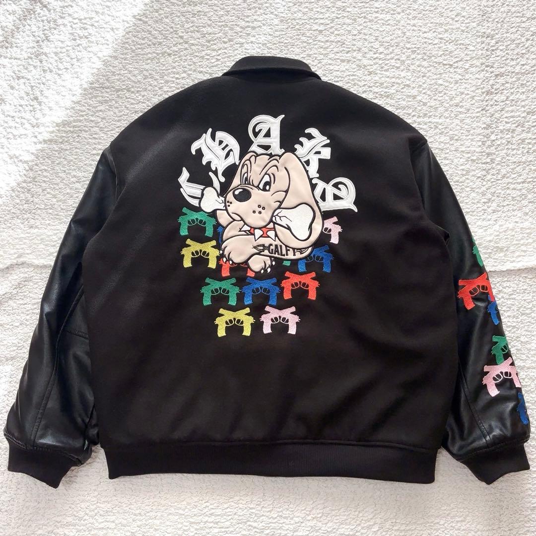 ガルフィ XL スタジャン チャカパッチ 刺繍 黒 レザー レオパード柄 大型犬