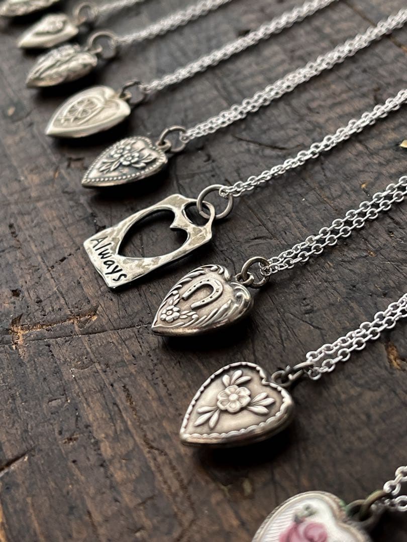 40s スウィートハートジュエリー 勿忘草 シルバー ネックレス