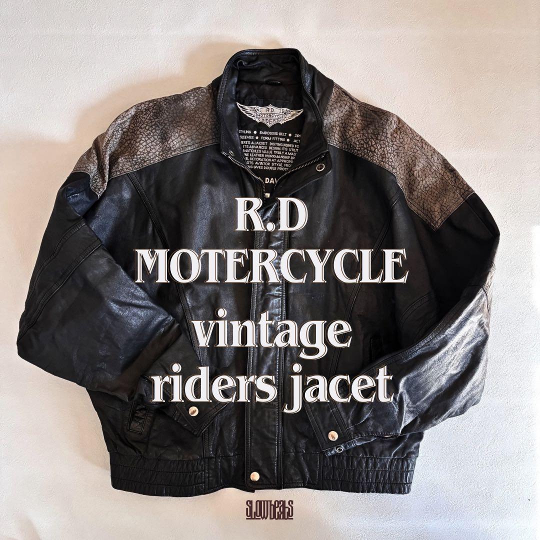 希少 90s ヴィンテージ レザージャケット ライダース 本革 メンズ 短丈