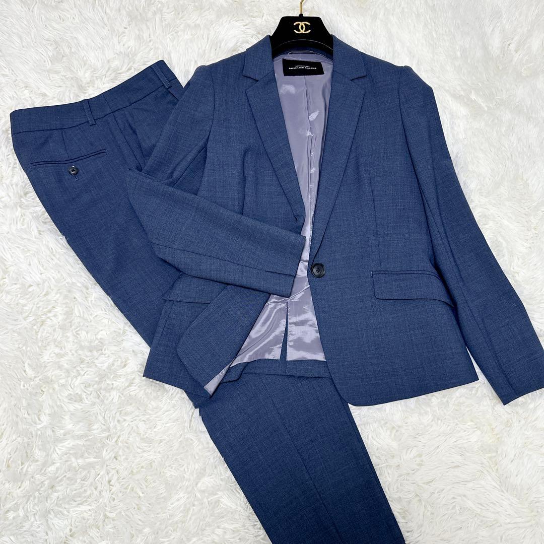 グリーンレーベルリラクシング パンツスーツ　ネイビー　36ノーカラー セット