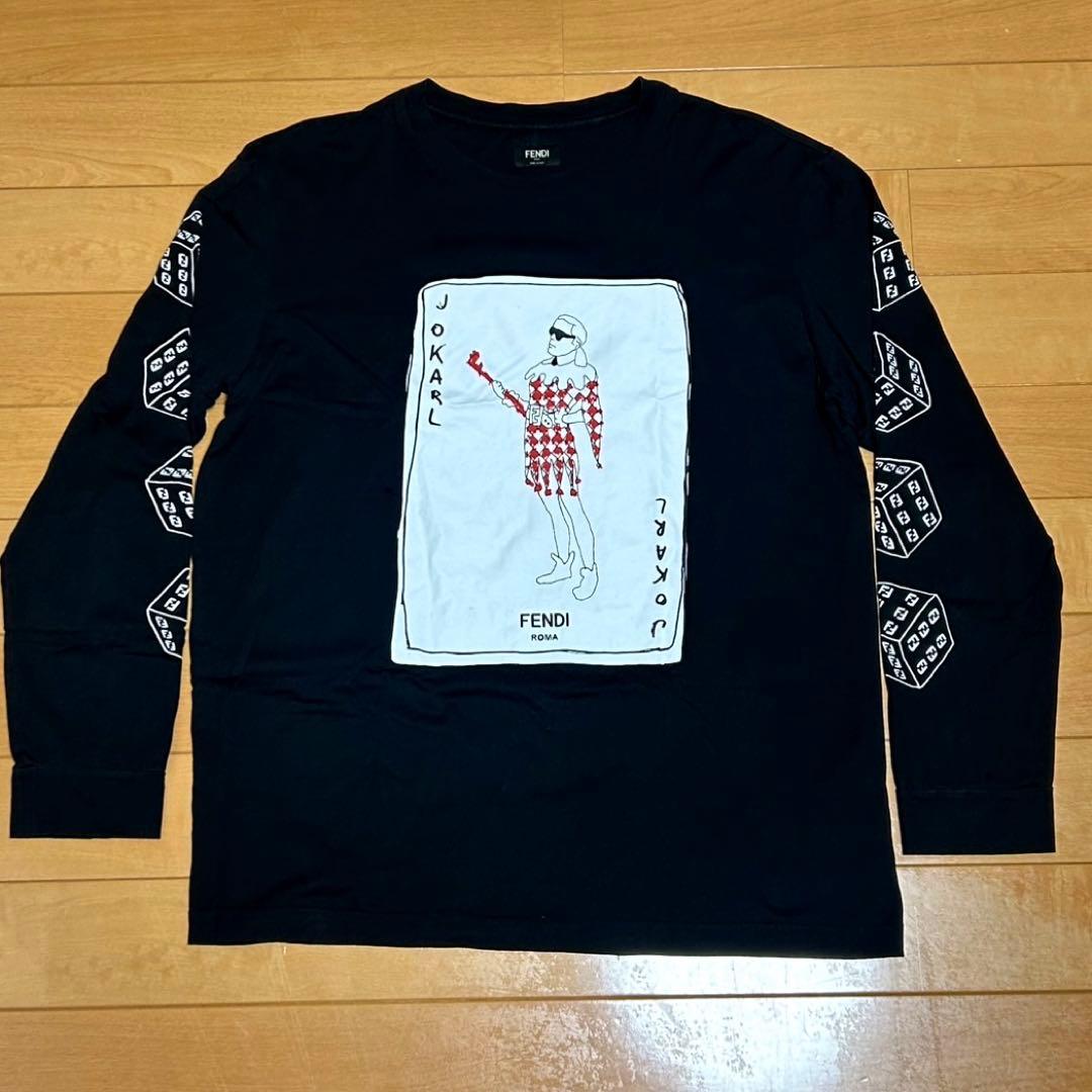 FENDI JOKARL 長袖メンズシャツ　ロンT ブラック　XL