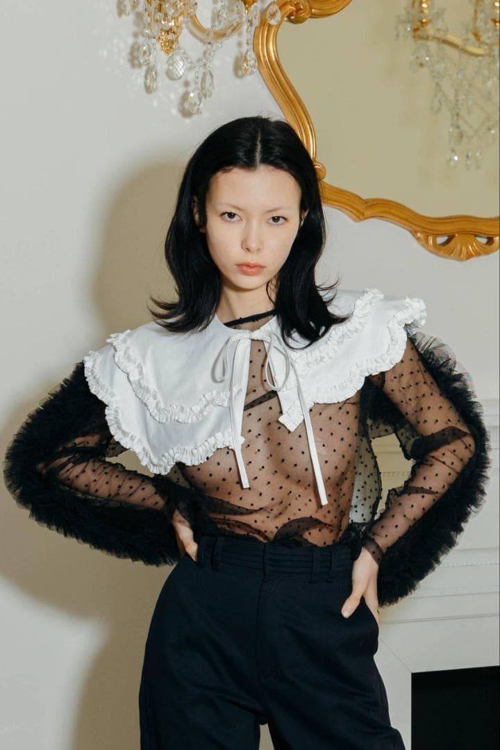 入手困難 新品 Bibiy. CAMILLE SHEER TOP BLACK