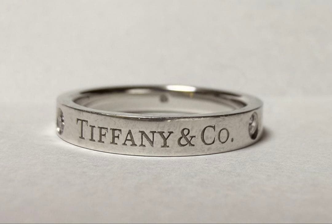 ⚠️百貨店購入・希少廃盤⚠️【Tiffany】3Pダイヤ×Pt950 10号