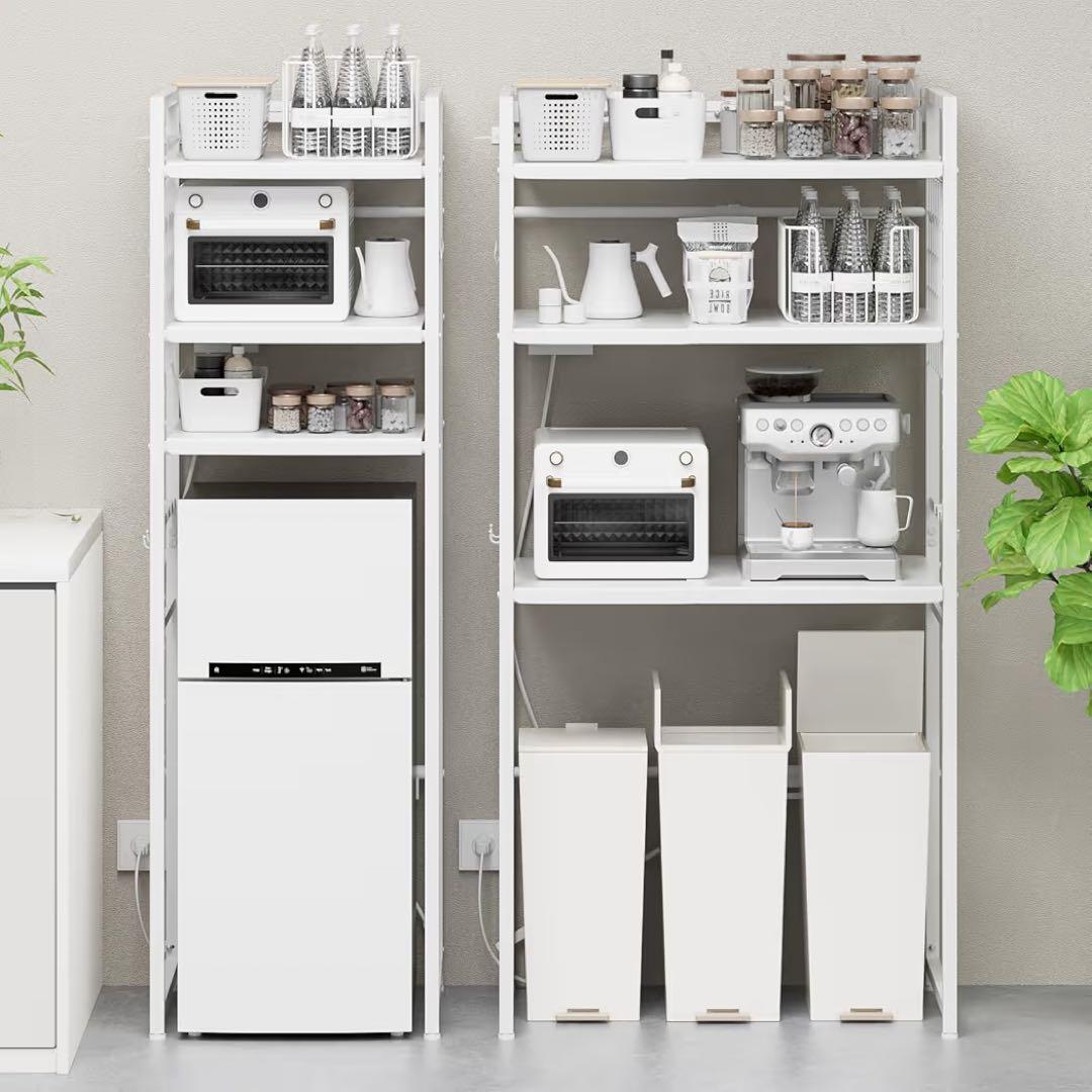 TKUIN ゴミ箱上ラック 冷蔵庫上ラック レンジラック 洗濯機ラック レンジ台