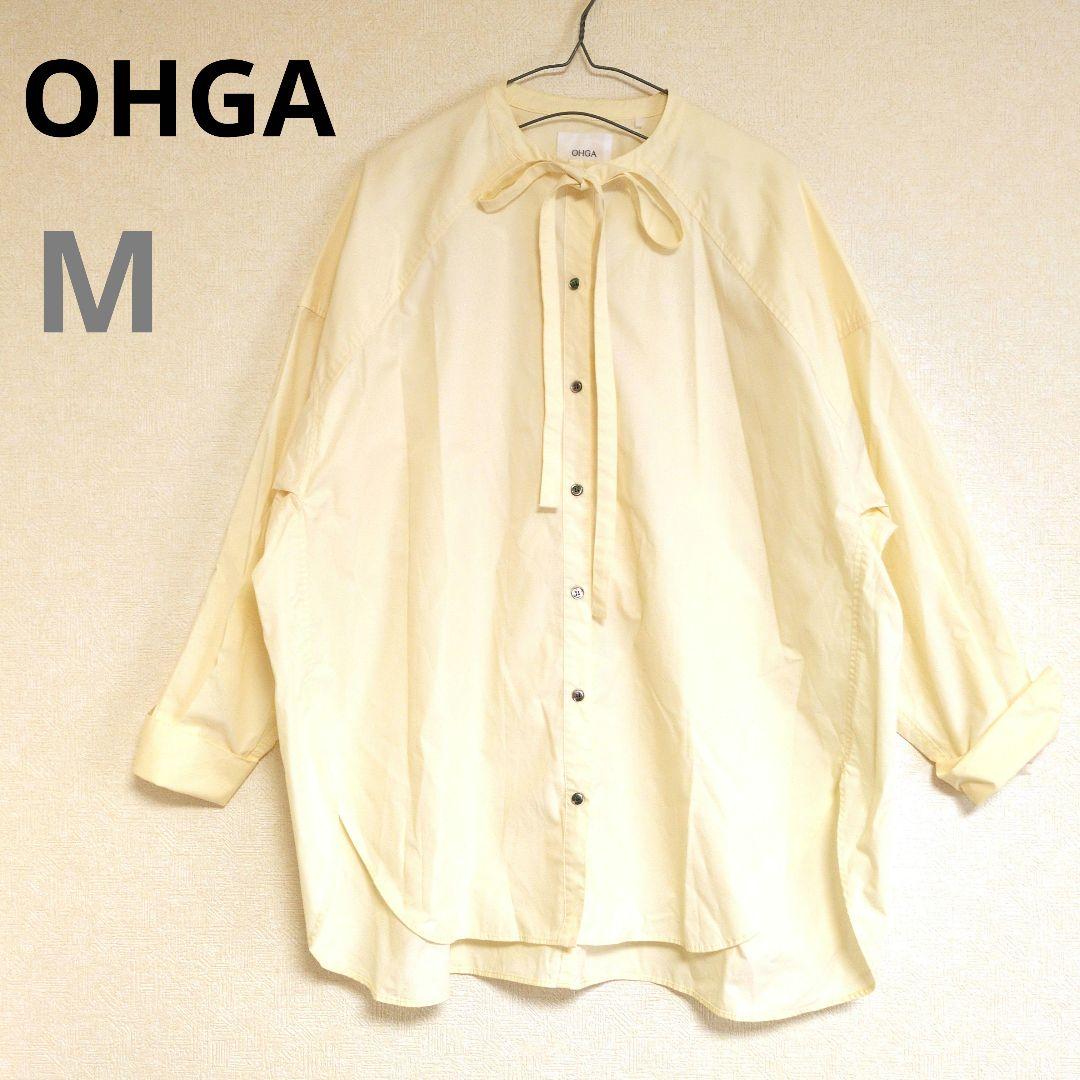 h*a様 【美品】OHGA オーガ　ボウタイ　リボン　イエロー　長袖シャツ　Мサ BOWTIE BLOUSE | OHGA