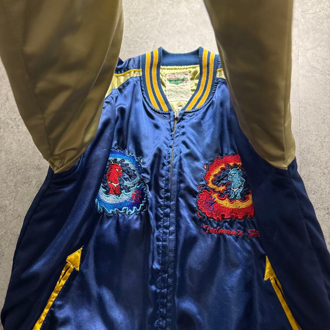 極絶品】テッドマン L スカジャン サテン ワッペン バックロゴ 短丈