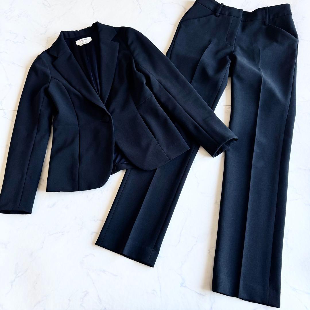 近年モデル ケイミー パンツスーツ セットアップ ストレッチ 洗える ネイビー