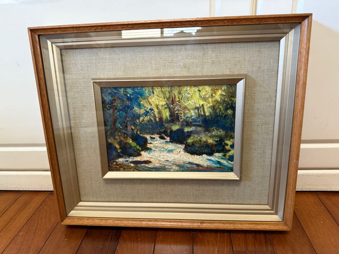 125.「新緑の奥入瀬」髙橋一善 油絵