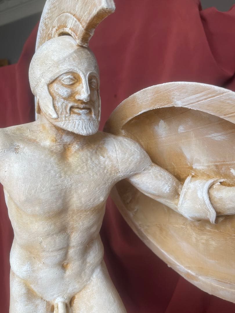 骨董風 古代ギリシャ戦士 ホプリテス 彫刻像 50cm ハンドペイント 石像