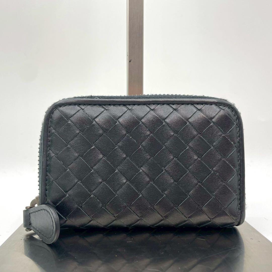 ボッテガヴェネタ　ケース　ラウンドジップ　イントレチャート　ブラック
