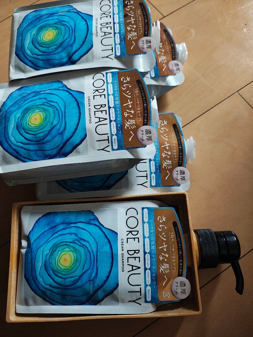 コアビューティー クリームシャンプー 450g 4セット ポンプ付き1