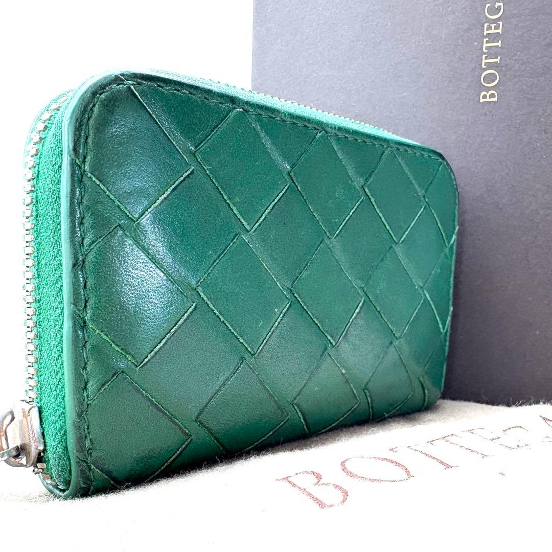 BOTTEGA ケース　マキシ　グリーン　イントレチャート　レザー