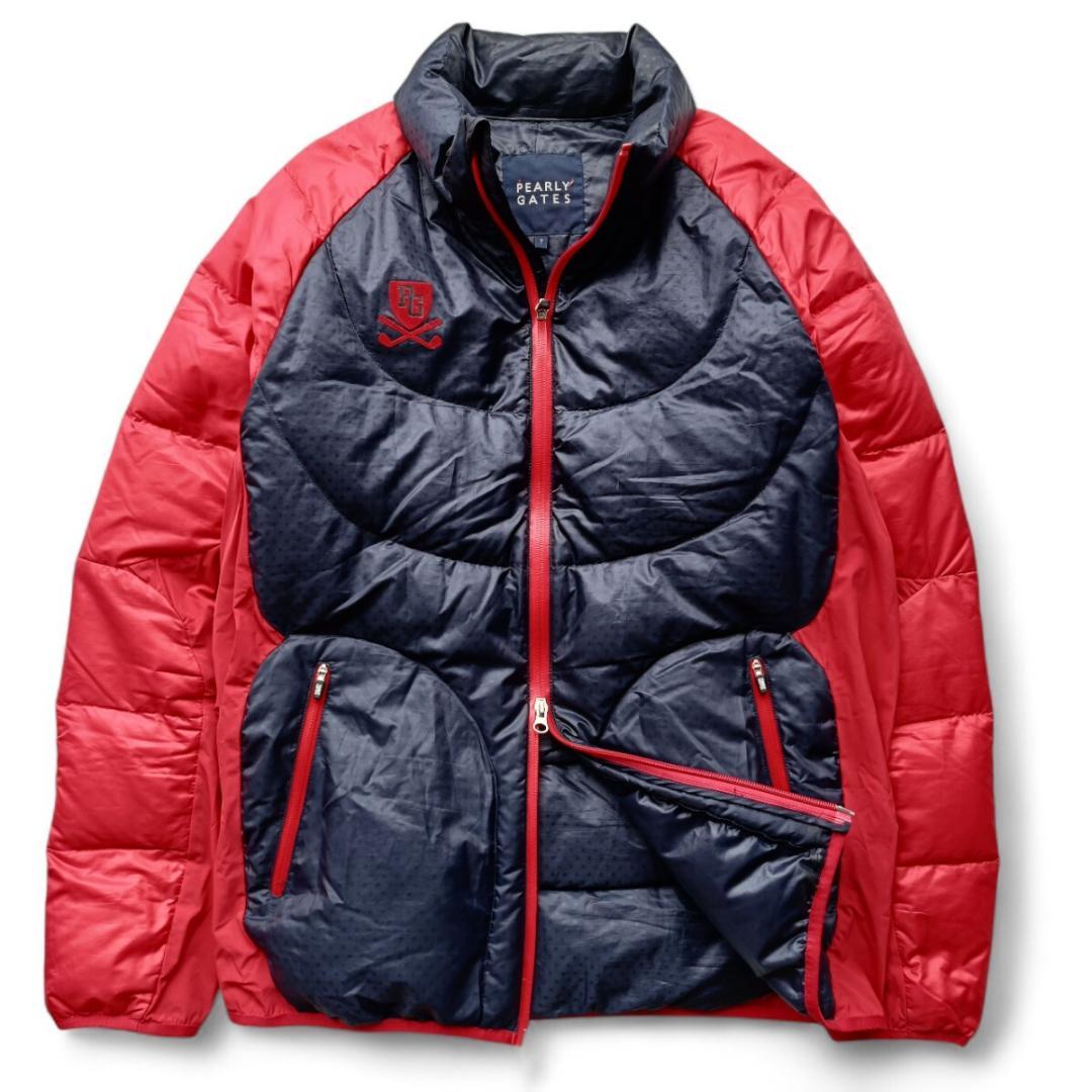 美品 7(XXL相当) パーリーゲイツ ライトダウンジャケット バイカラー 切替