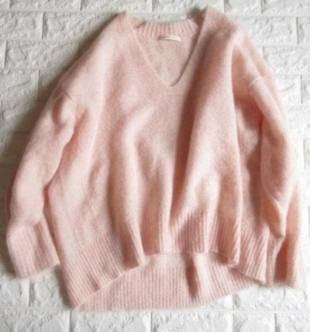 トゥモローランド マカフィー 上質起毛ふわふわモヘヤオーバーサイズニット ピンク