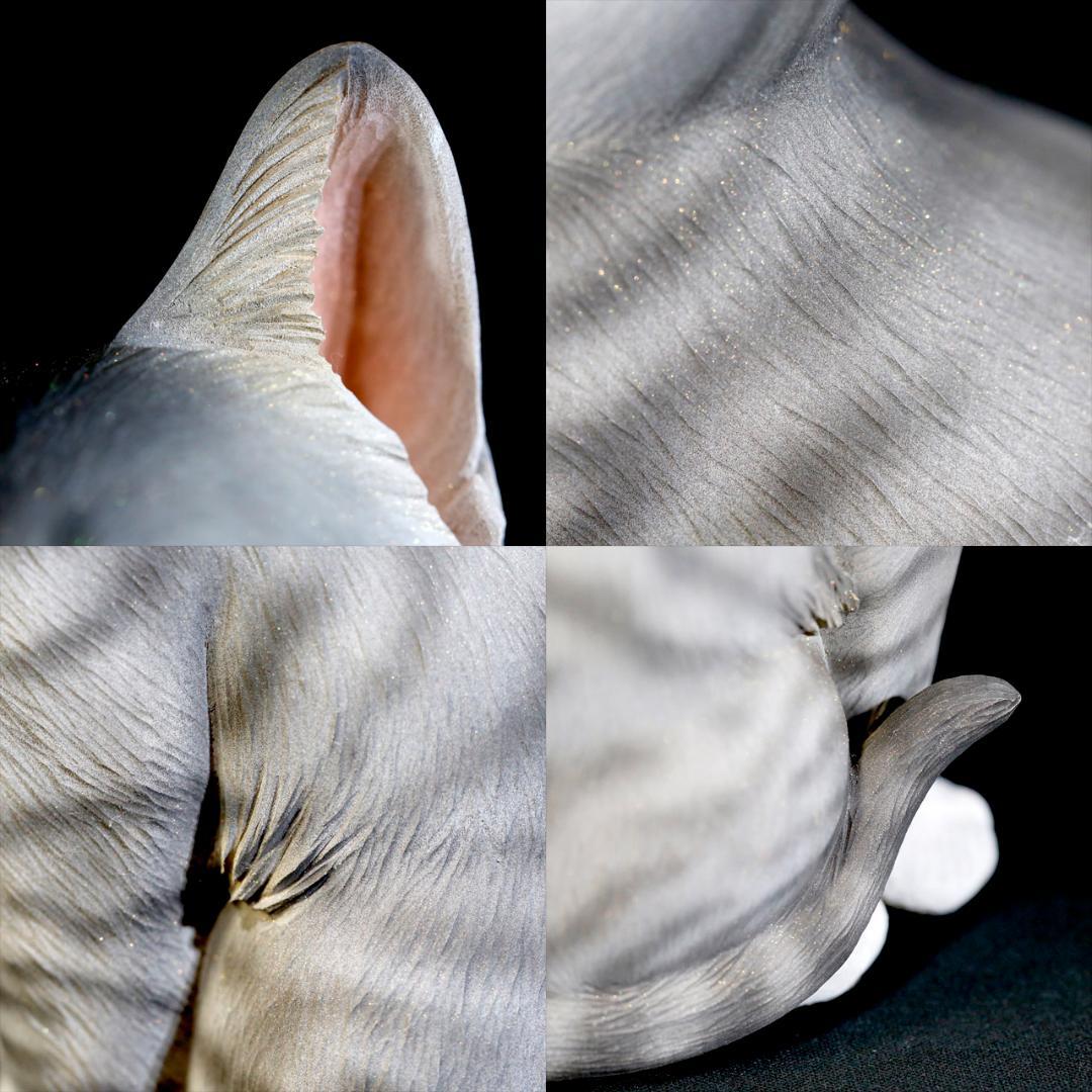 レア美品】仔猫 子猫 長納魚竹 長納魚丈 彫刻 ネコ置物 箱あり 送料