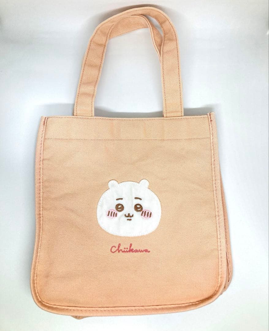 ちいかわ 阪急電車 スクエアランチトートバッグ ふわふわワッペン