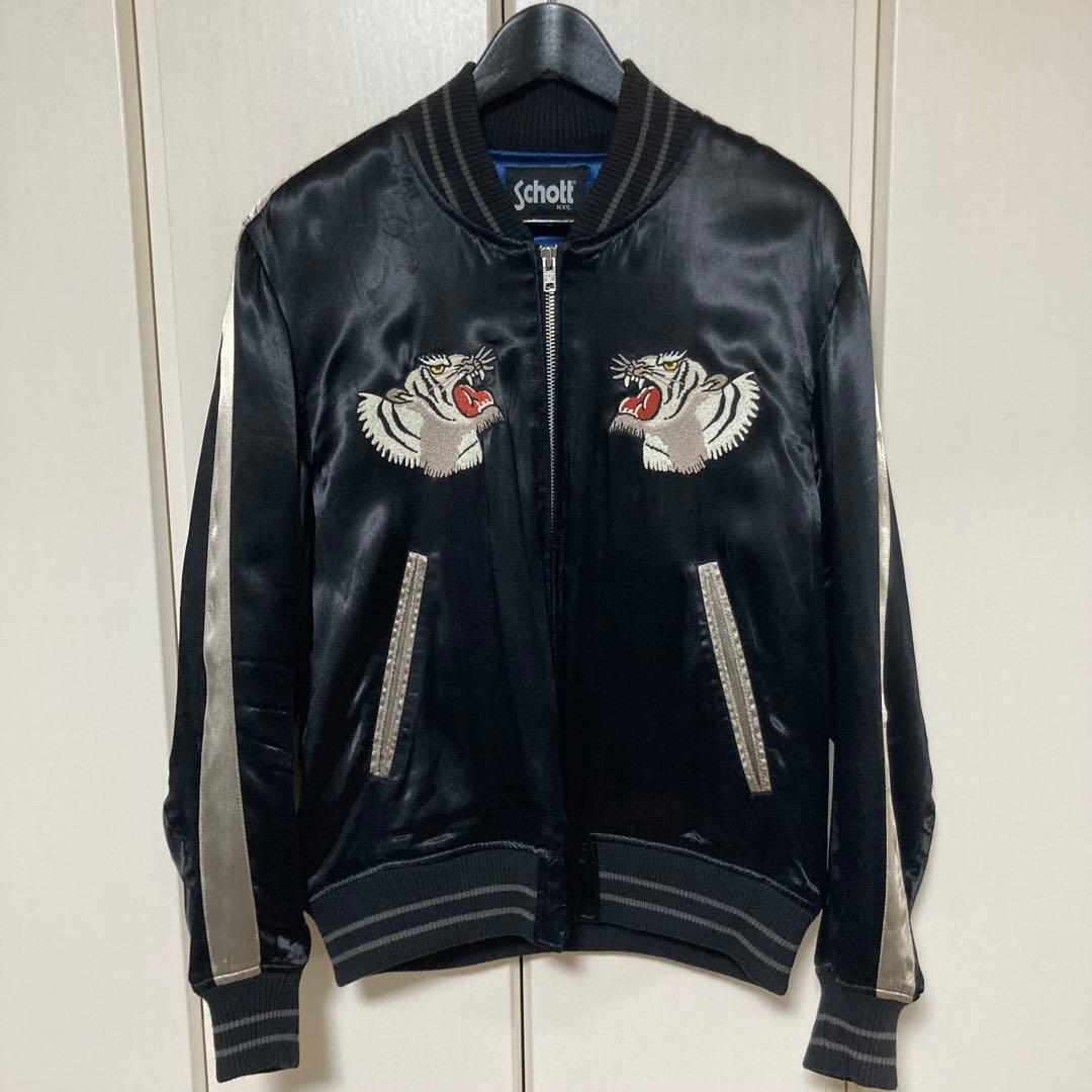 最高デザイン】Schott ショット 両面刺繍 スカジャン 虎 タイガー XL