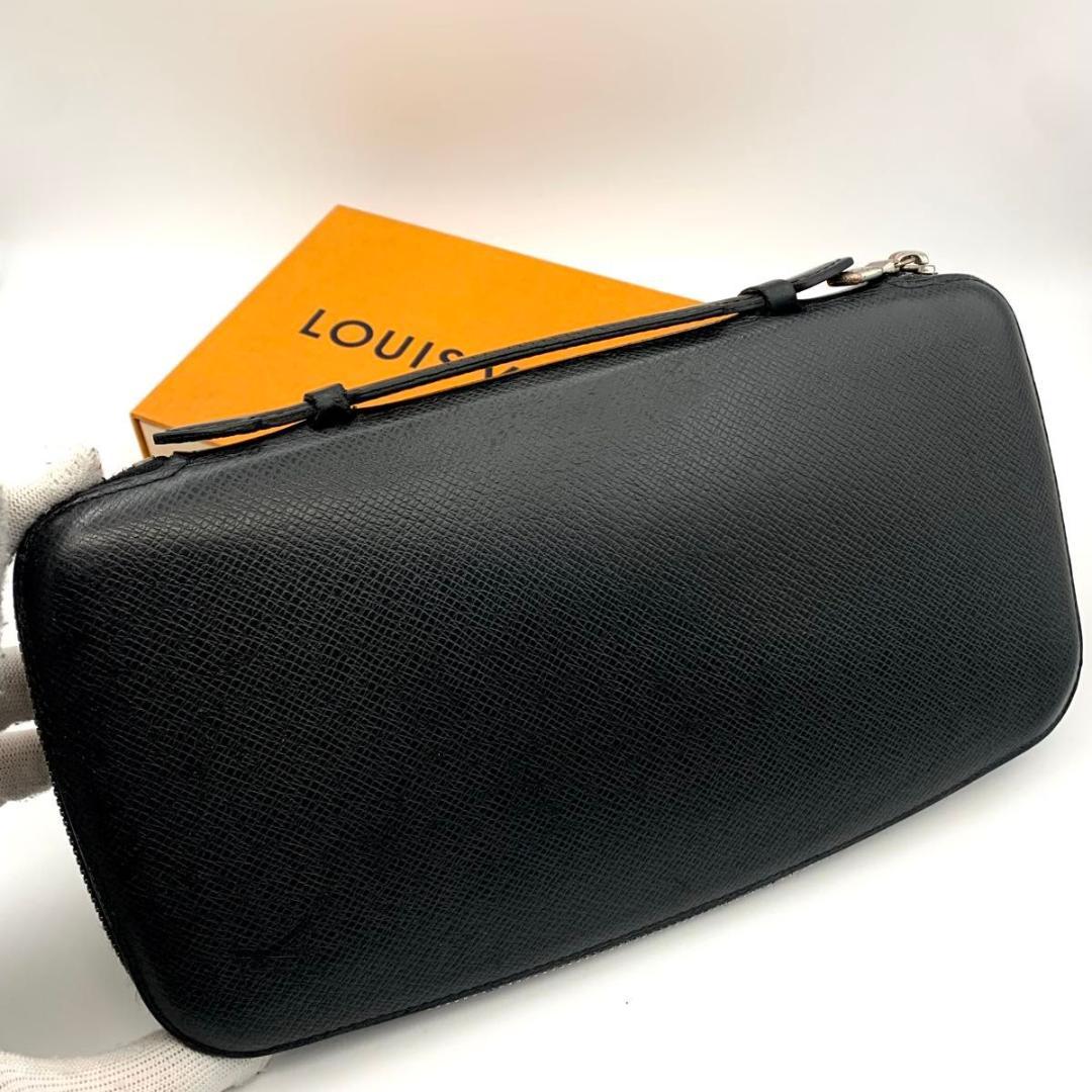 鑑定済み ルイヴィトン オーガナイザー アトール 長財布 タイガ ブラック 黒