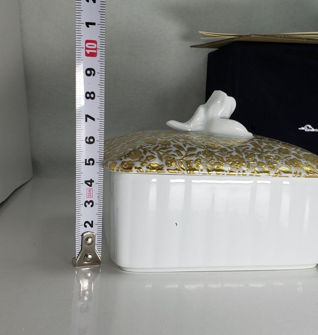 箱付【未使用】深川製磁 ジュエリーボックス 蓋付 小物入れ 金彩