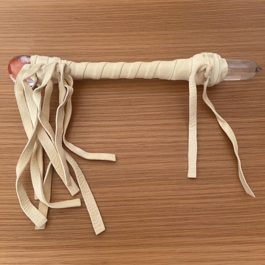 シャスタ　ワンド作家　クリスタルワンド　ヒーリングワンド　本革 クリスタル・ヒーリングワンド