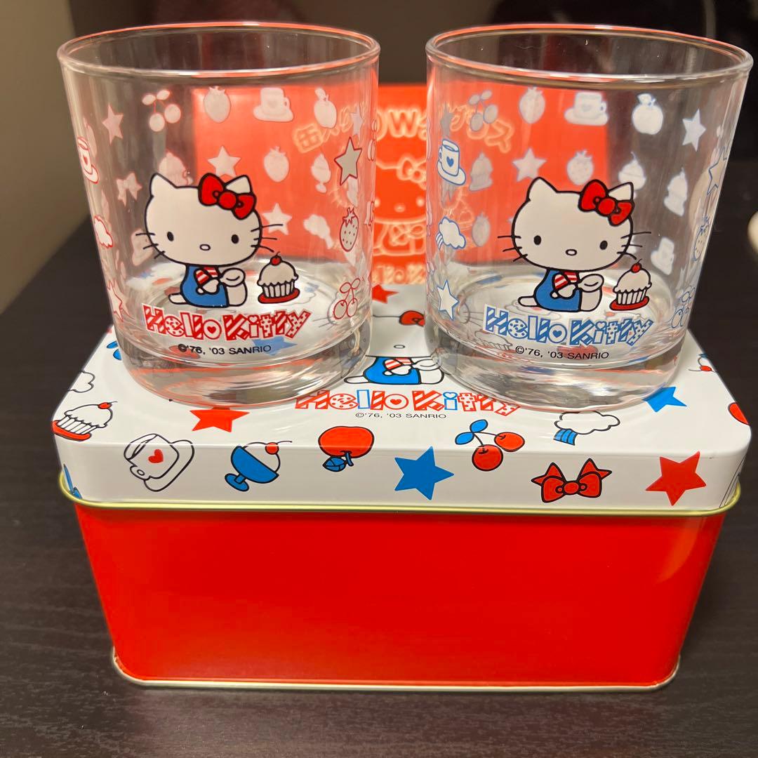 レア物】 新品未使用 ハローキティ ガラス 2個セット缶入り - メルカリ