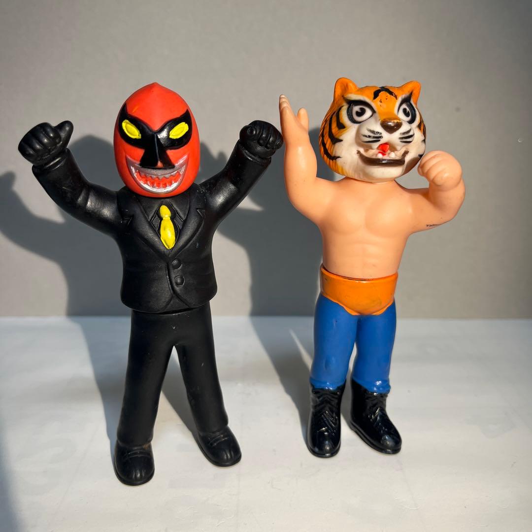 中嶋製作所　タイガーマスク　謎の怪人　ソフビ　2体セット