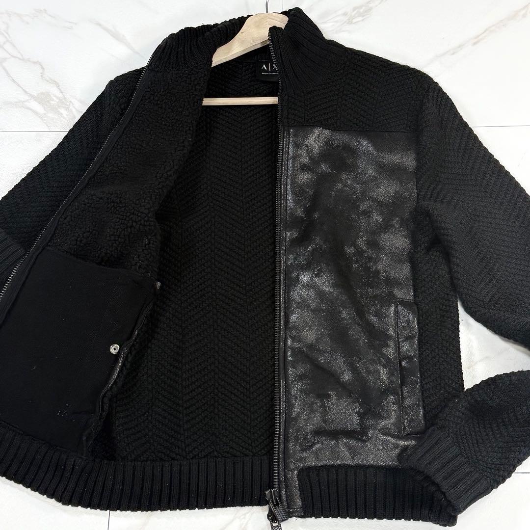 アルマーニエクスチェンジ ムートンジャケット ドライバーズニット