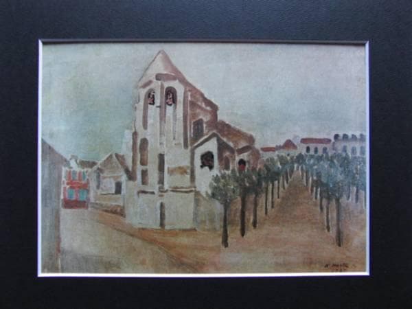 前田　寛治、パリ風景、希少な額装用画集より、新品高級額、額装付