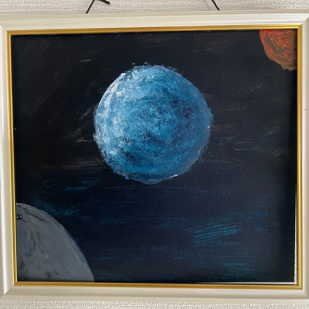 抽象的な宇宙のアクリル画27cm25cm