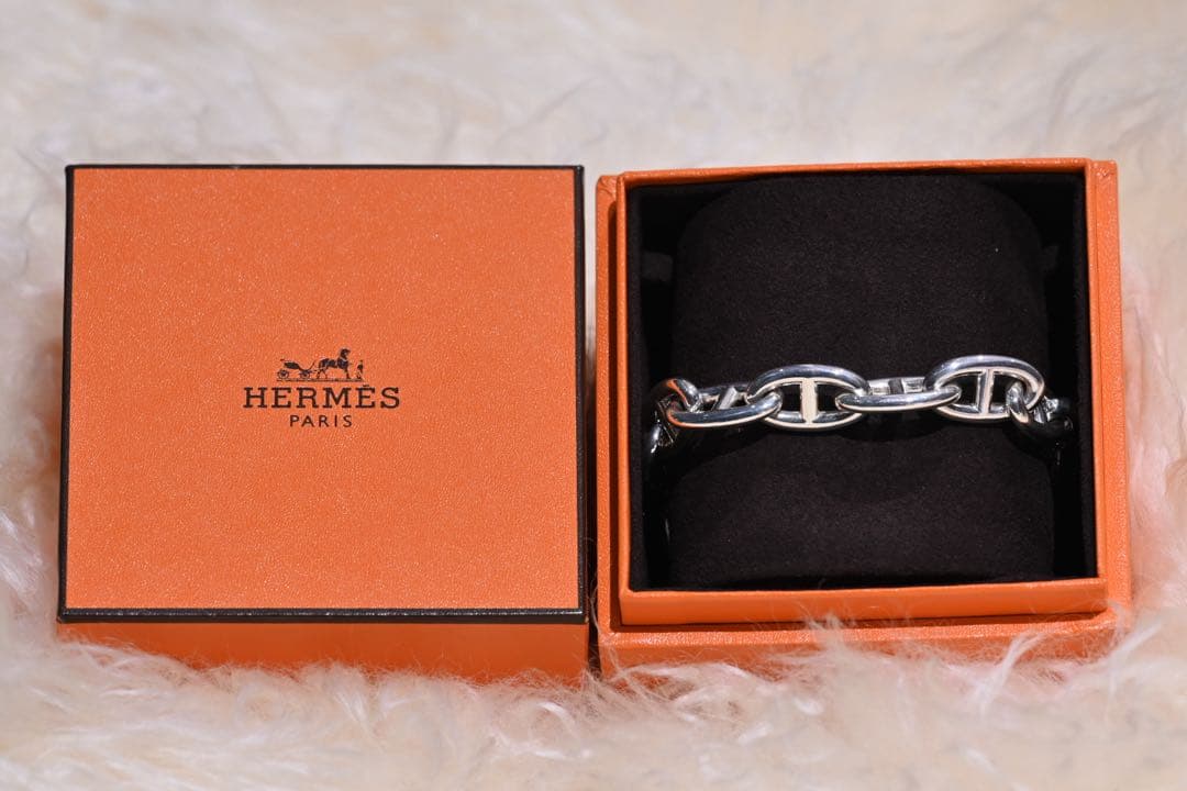 新品未使用 HERMÈS シルバーチェーンブレスレット