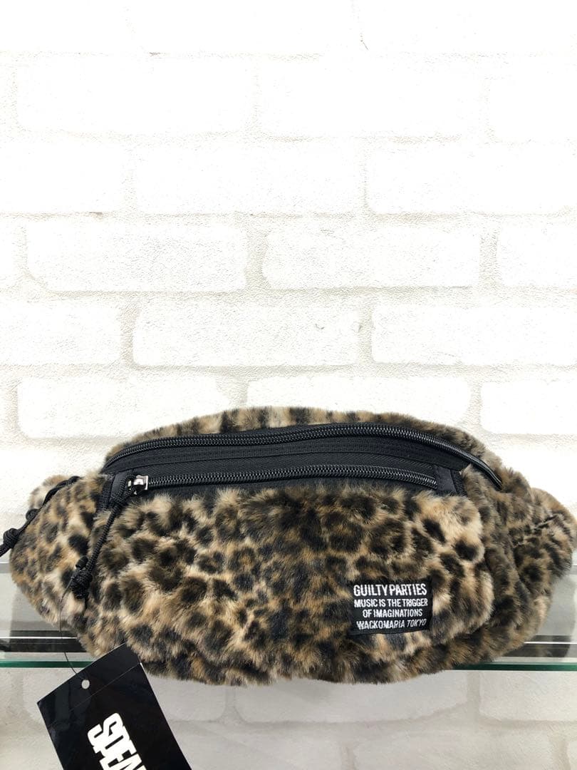 バッグ WACKO MARIA LEOPARD FAUX FUR WAIST BAG