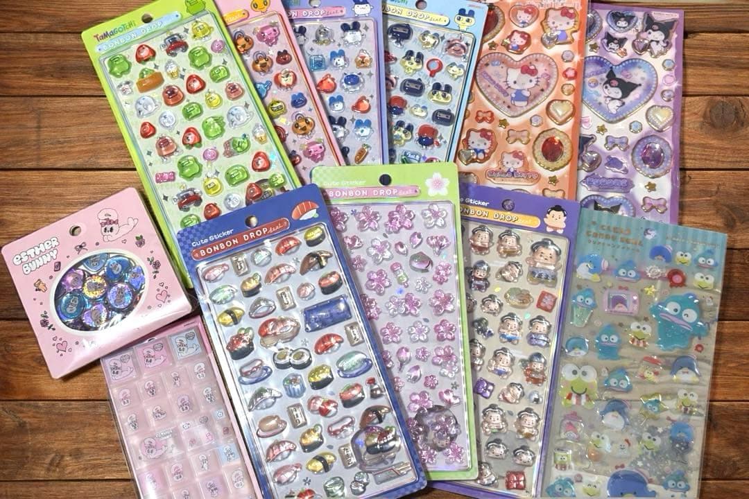 国内正規品 ボンボンドロップシール7枚 たまごっち 和柄 サンリオ エスターバニ