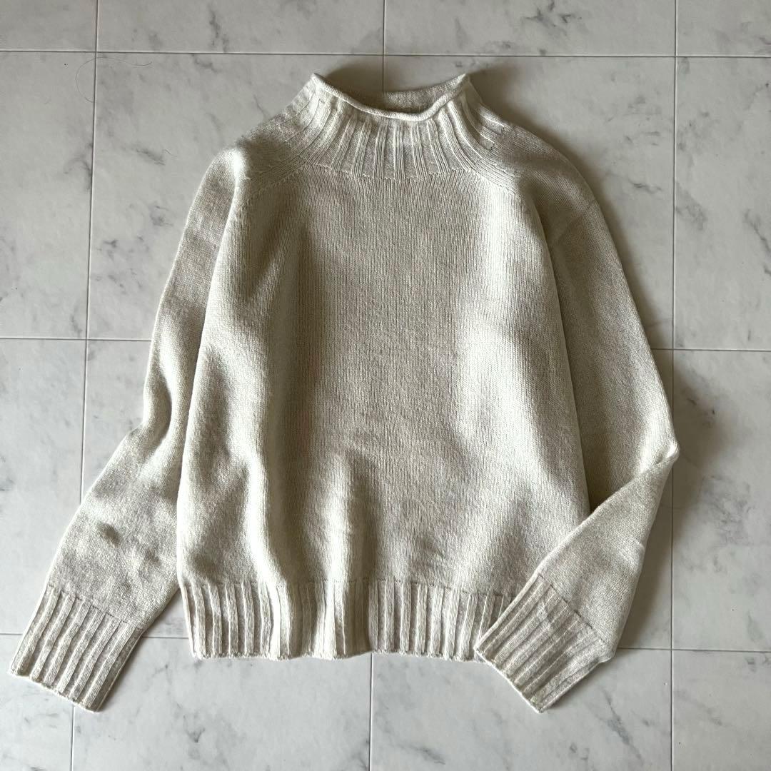 マーガレットハウエル ニット セーター ウール100% 白 タートル