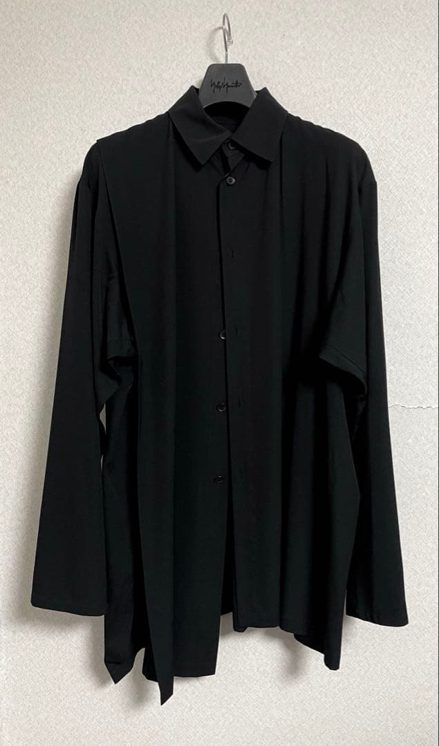 ウールギャバ アシンメトリー シャツ