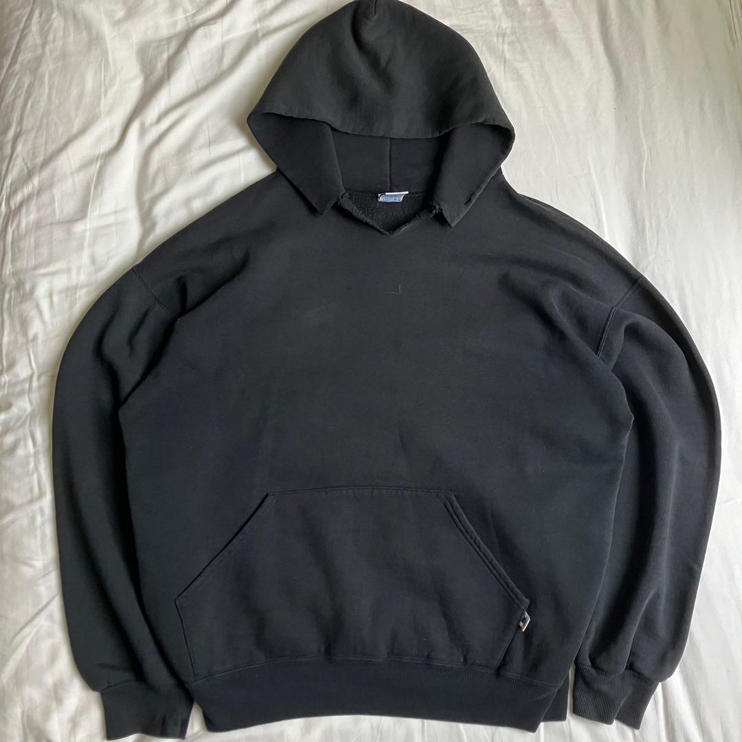 希少 90s usa製 XL ラッセル ブラック パーカー 首元カット 黒 - メルカリ