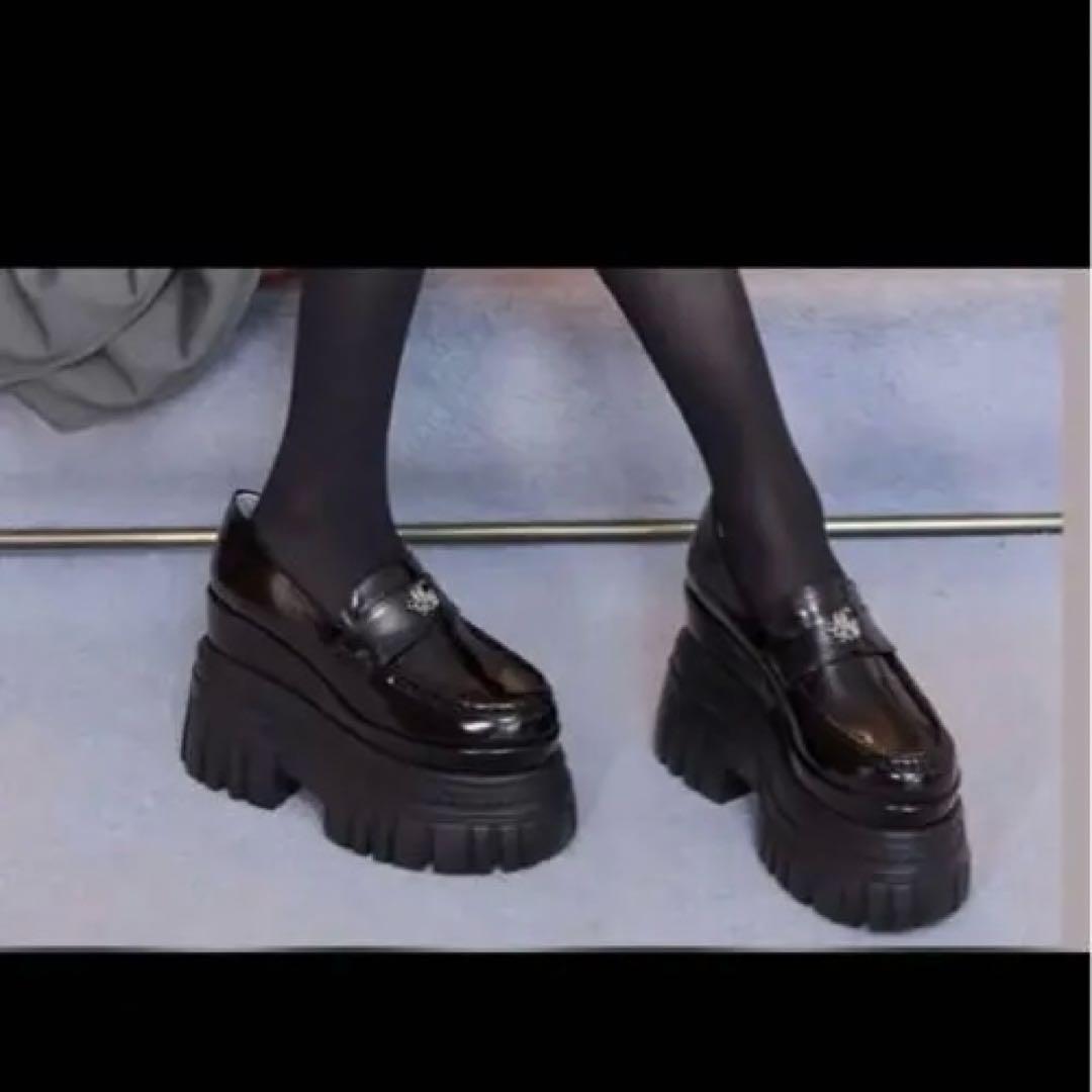 michellMacaron ミシェルマカロン ロゴ　厚底　ローファー ブラック