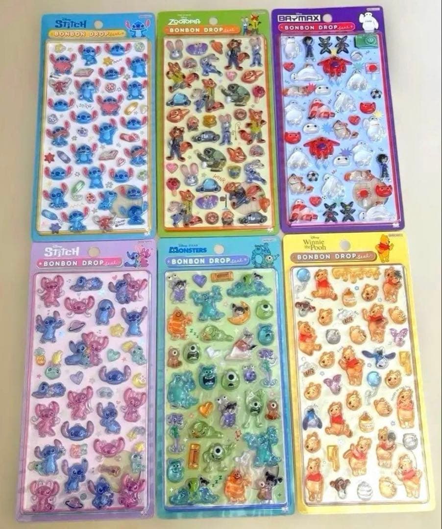 【国内正規品】 ディズニー ボンボンドロップシール 第2弾 6種セット早い者勝ち