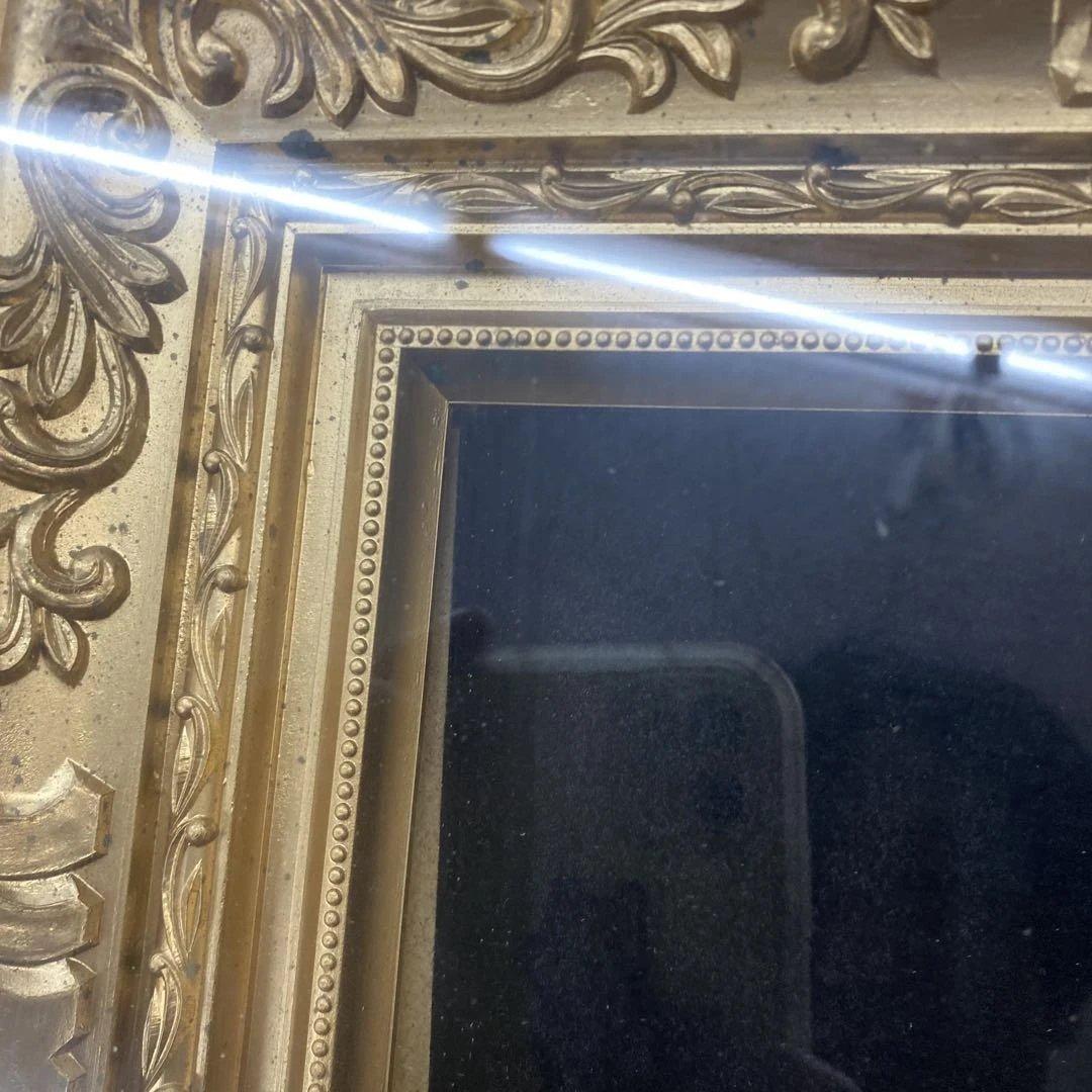 Yレトロ 貴石画 宝石画 ストーンアート 貴重 ボタン 牡丹 立体画像