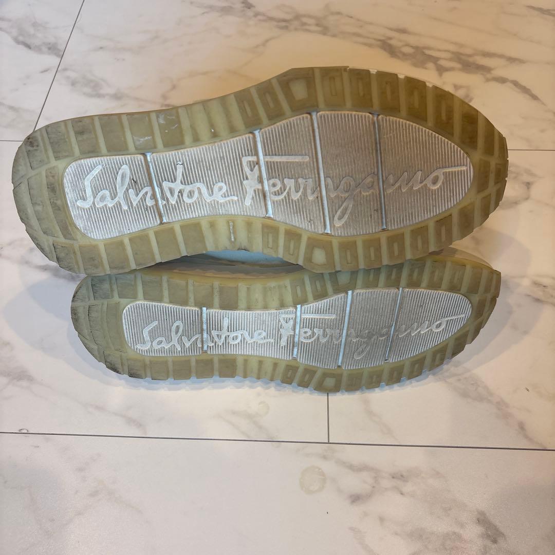 フェラガモ 8.5 ガンチーニデザイン エアソール レザースニーカー 最終