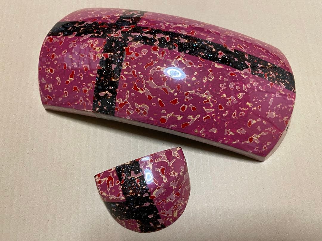 津軽三味線用　津軽塗胴掛け　牡丹に螺鈿クロス