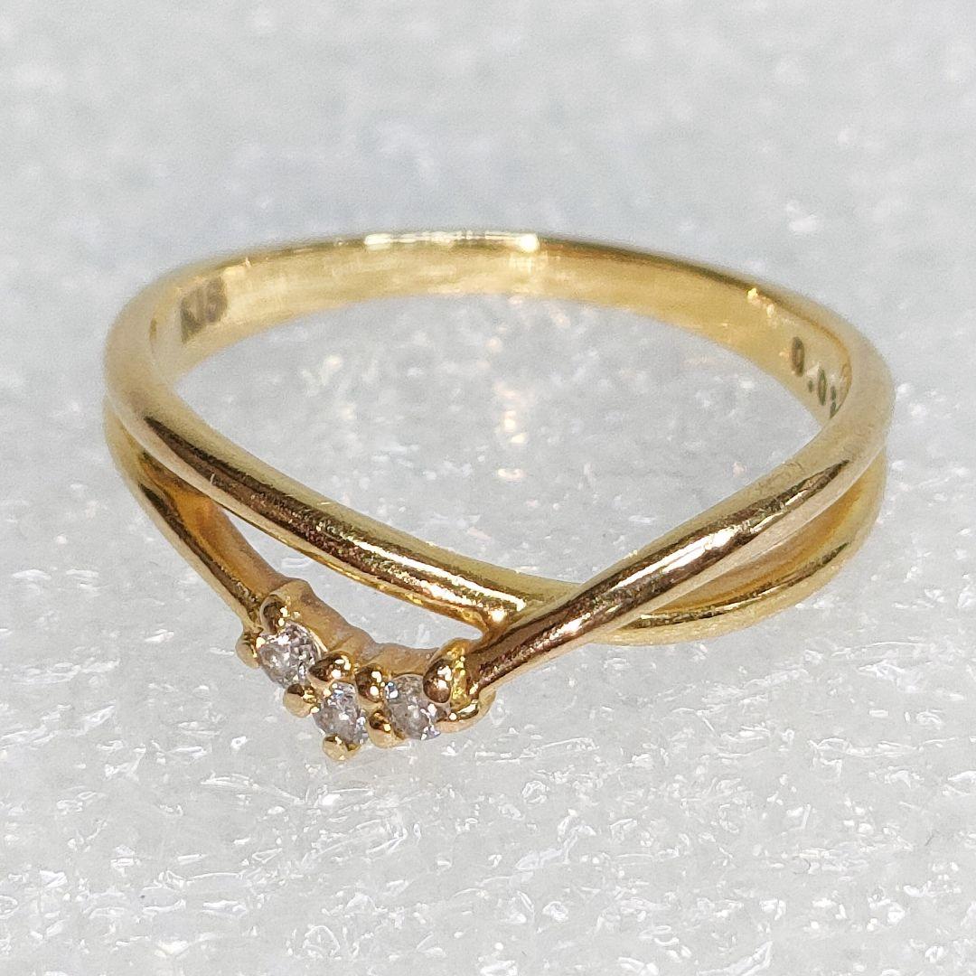 K18 ダイヤモンド ピンキー リング 指輪