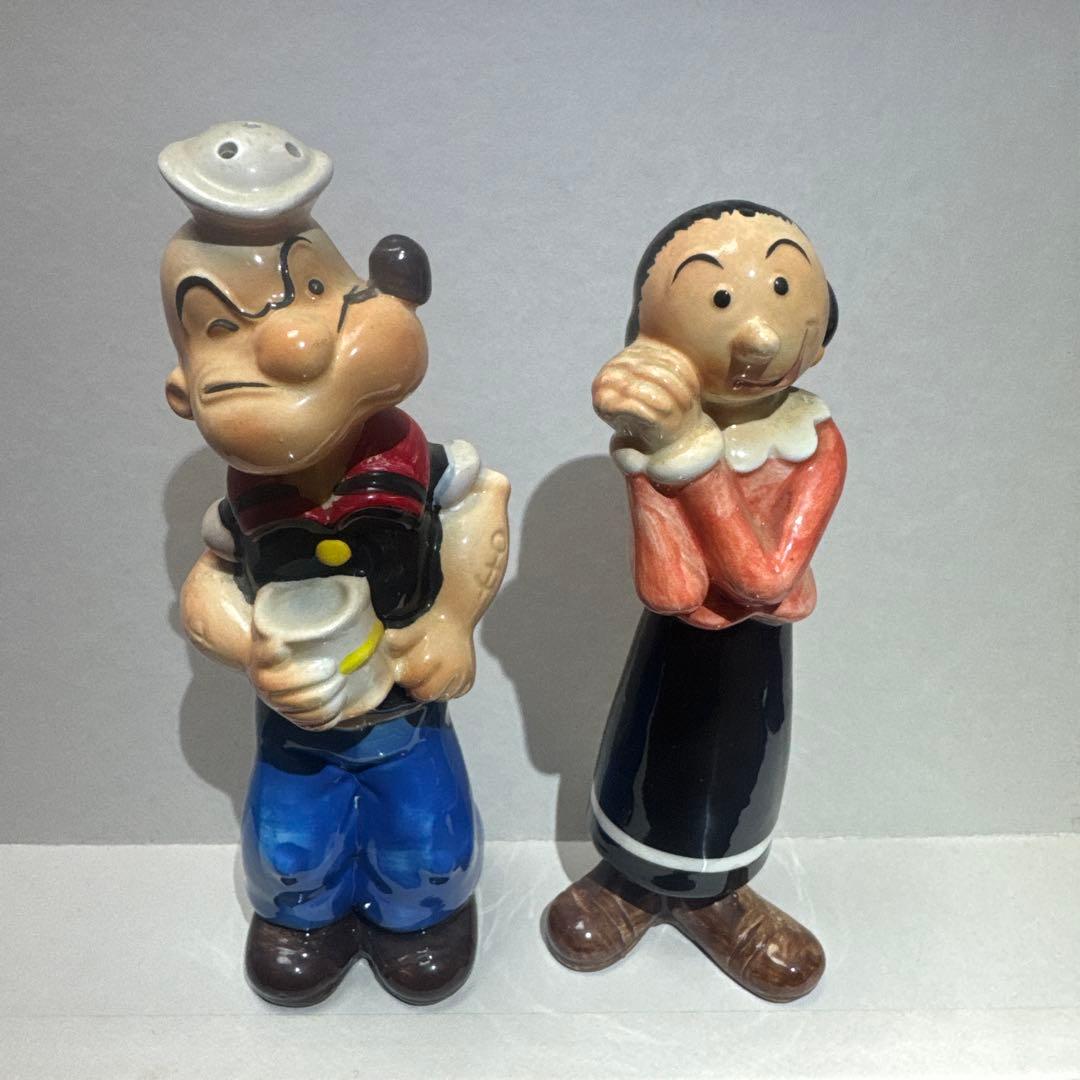 ポパイ&オリーブ　陶器製　ヴィンテージ　調味料入れ　置き物