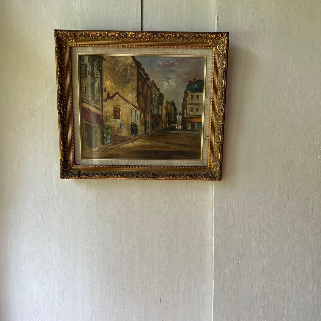 佐伯与吉郎 原画 パリ 古い郊外 油彩画 油絵 風景画 F8号 - メルカリ