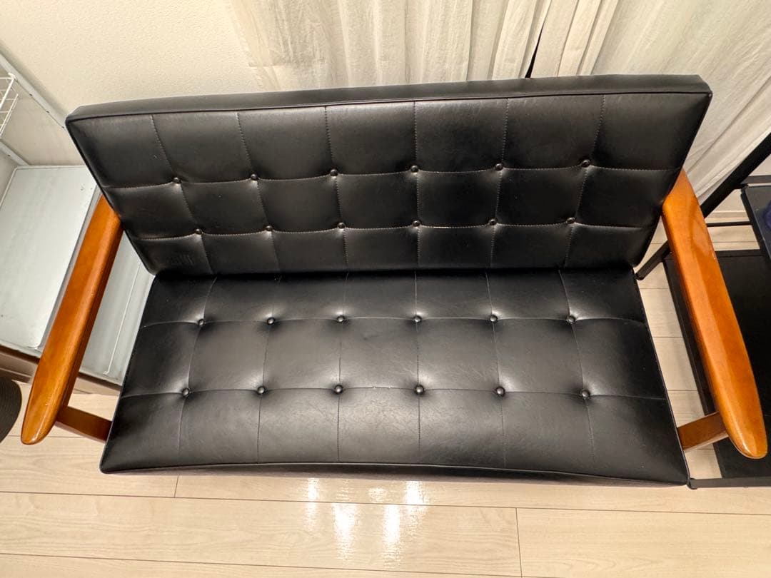 カリモク　Kチェア　2シーター　ブラック