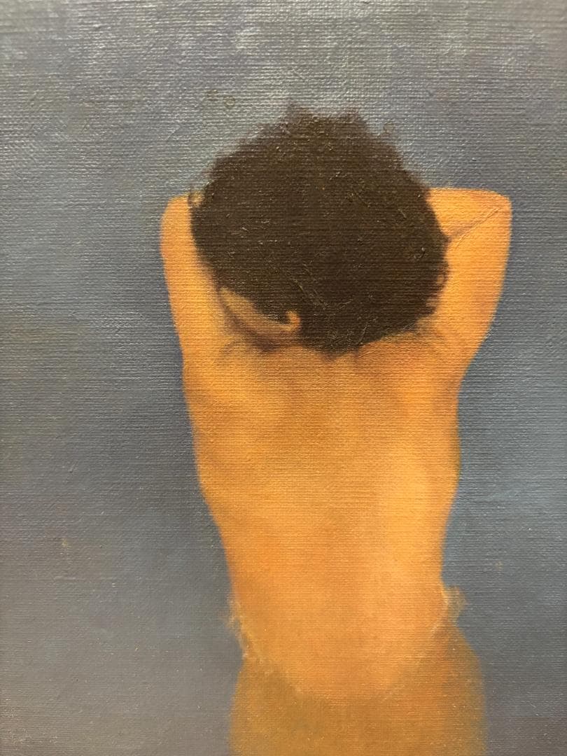 油彩画「無題」（ハンドメイド木製額縁付き）