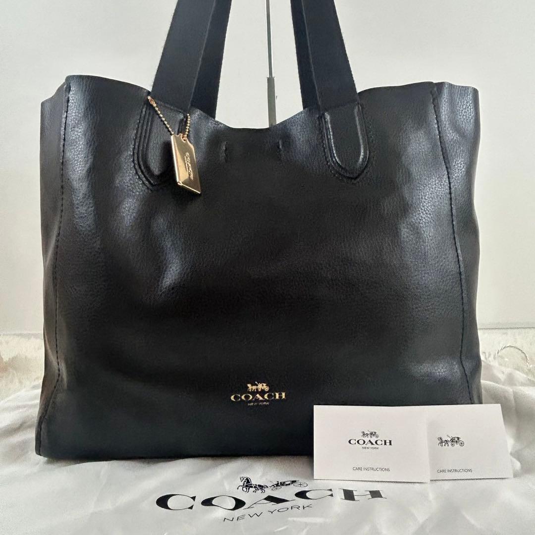 【極美品】コーチ ダービー トートバック ビジネスバッグ レザー A4可 黒 極美品】コーチ ダービー トートバック ビジネスバッグ レザー A4可 黒