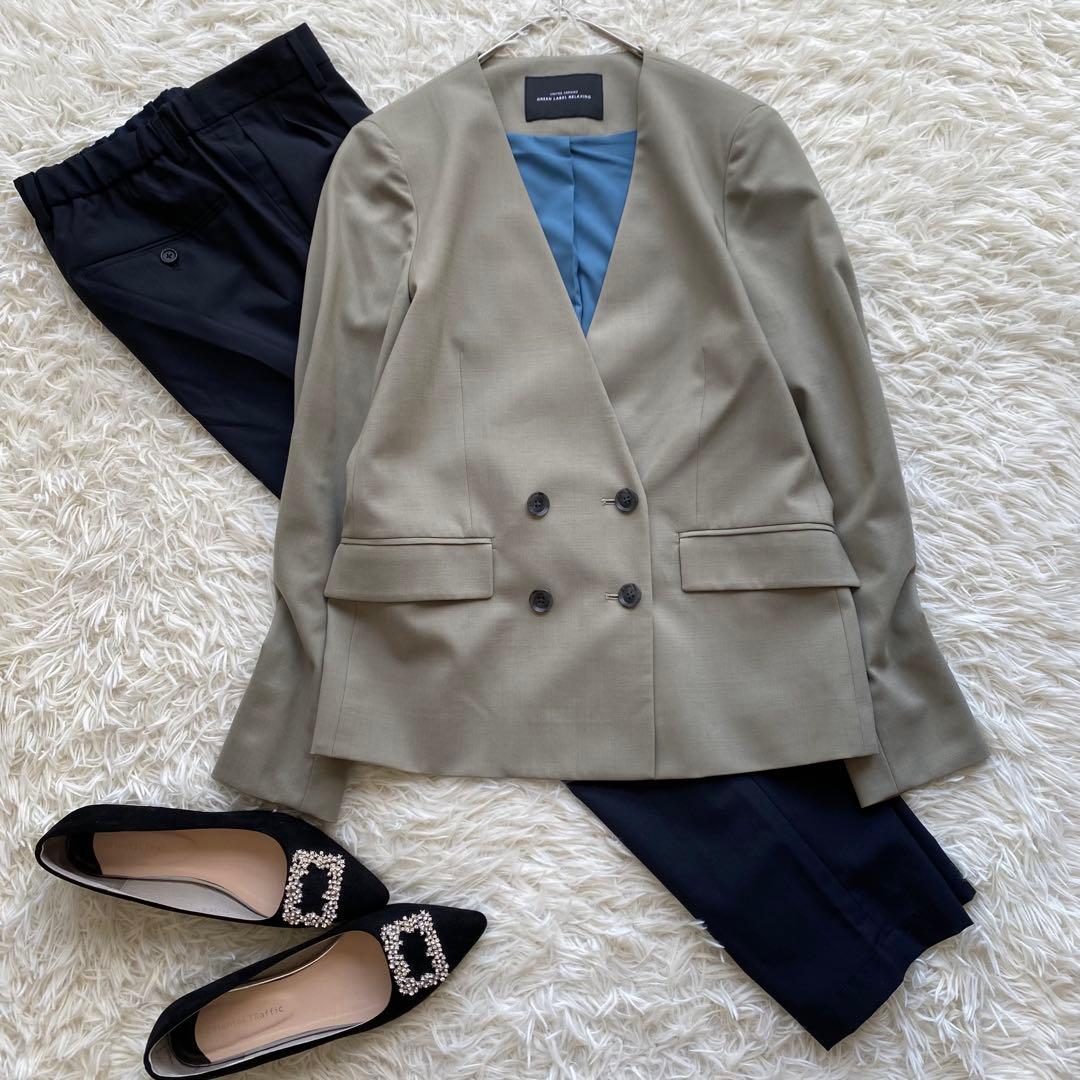 グリーンレーベルリラクシング ノーカラー セットアップ パンツスーツ M 楽天市場】レディース グリーンレーベルリラクシング セットアップ