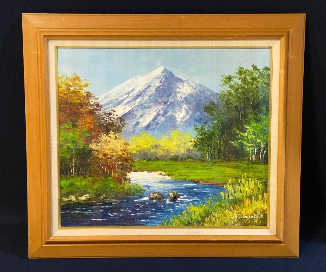 *そら*「真作」小林幸三「北岳」風景画　油彩画　額装　サイン有り　F10号