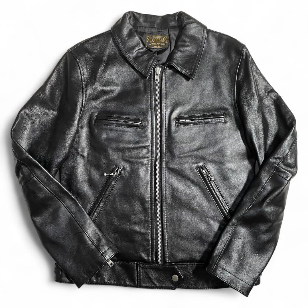STOOGE&CO レザージャケット ライダース 襟付き 本革