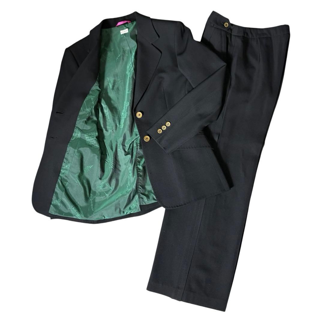 美品 ポールスミス スーツ パンツ ブラック 裏地グリーン 38 40